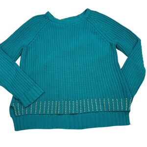 Michael Kors Teal Sweater with Studded Detail